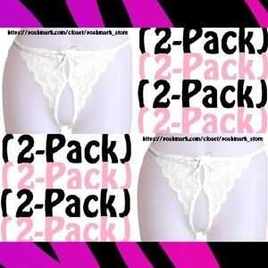 NEW (2) Sexy Lace Thongs Women Panties Hot Open Crotch